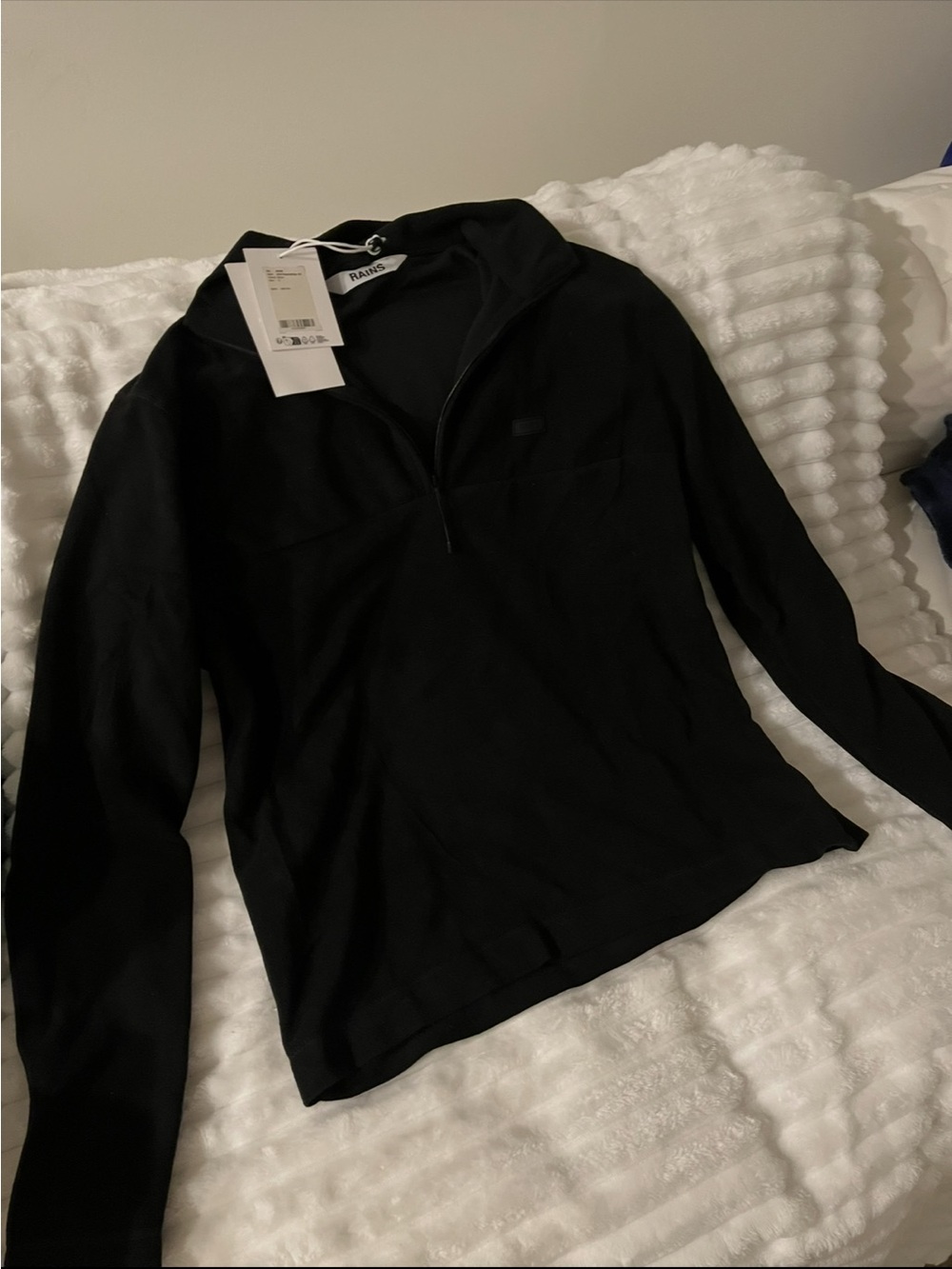 Black Rains Fleece Quarter-Zip Long Sleeve NEW WITH TAG